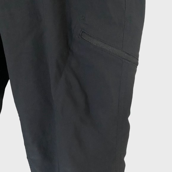 Eddie Bauer Tech Capri Pants Womens 12 Navy Black Stretch Hiking Trail Casual - Picture 7 of 9